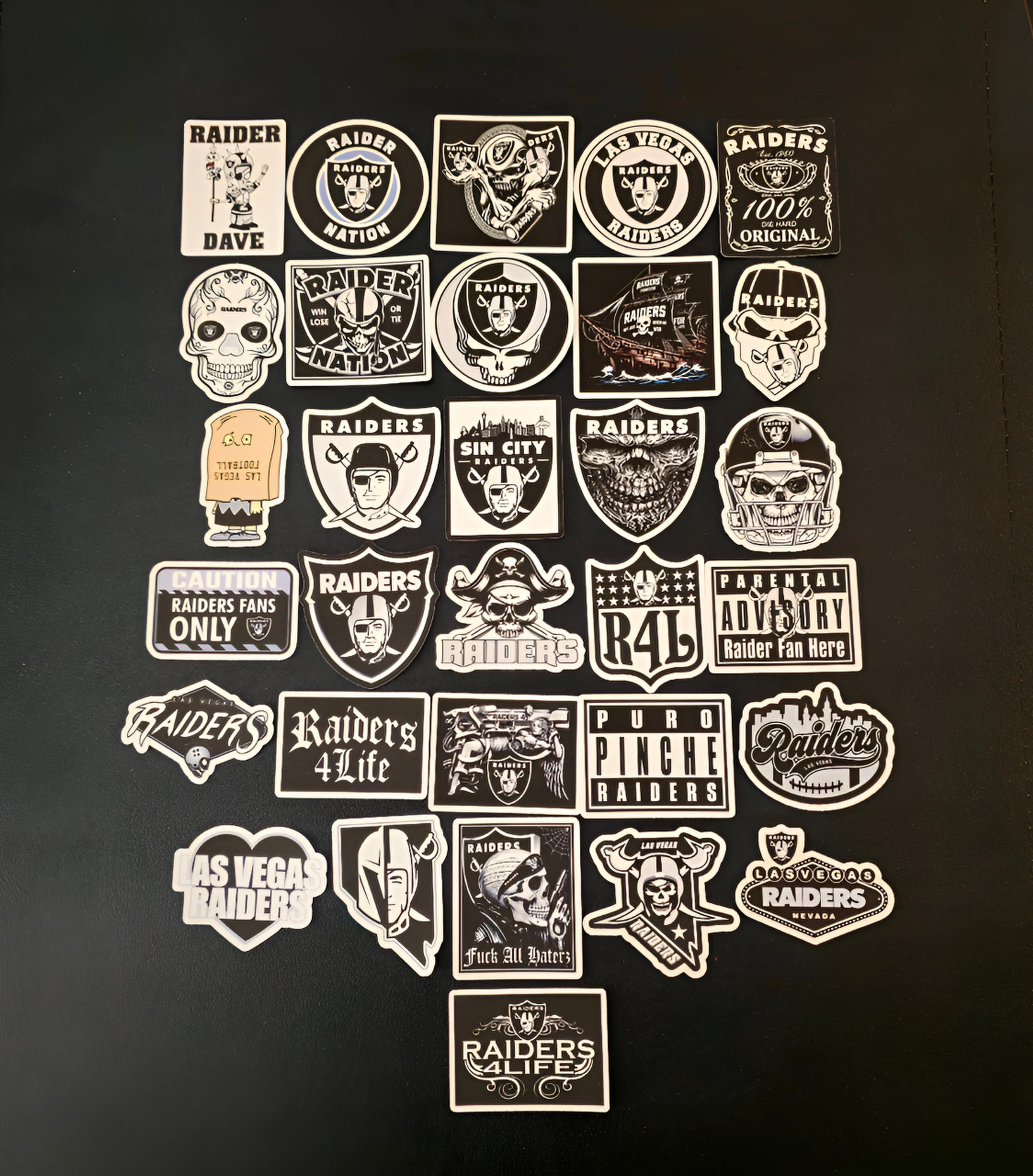 Football Inspired Stickers | Las Vegas Raiders Sports Team Vinyl Decals | Waterproof Football Fan Stickers for Cars, Laptops & Tumblers