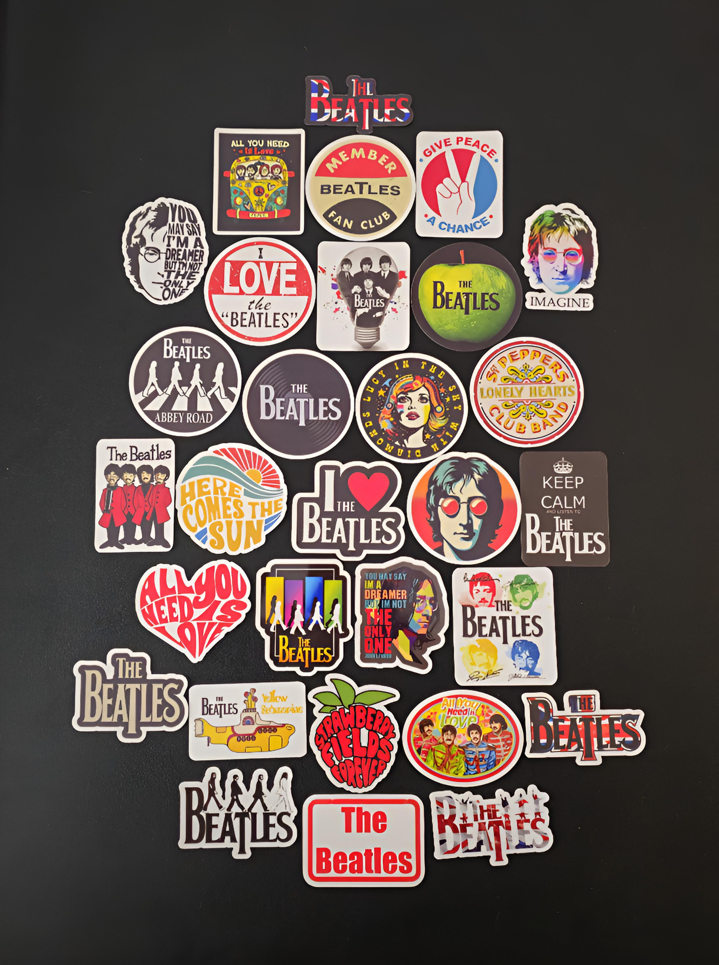 The Beatles Inspired Stickers | John Lennon Vinyl Decals | 60s Classic Rock Music Stickers | Retro Music Fan Gift | Waterproof Vinyl Decals