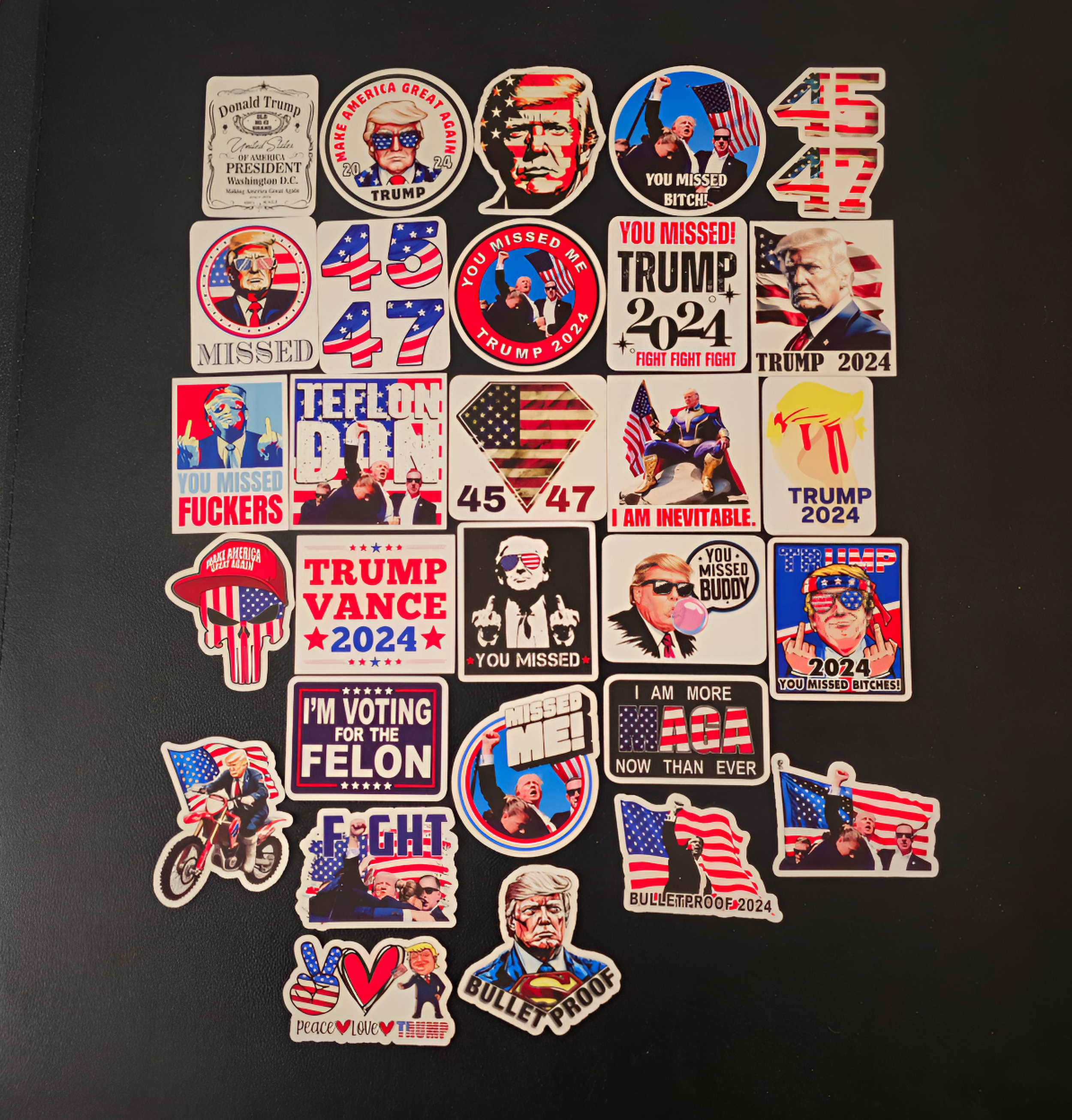 Donald Trump Stickers 2024 Maga Decals President You Missed Assassination 45-47