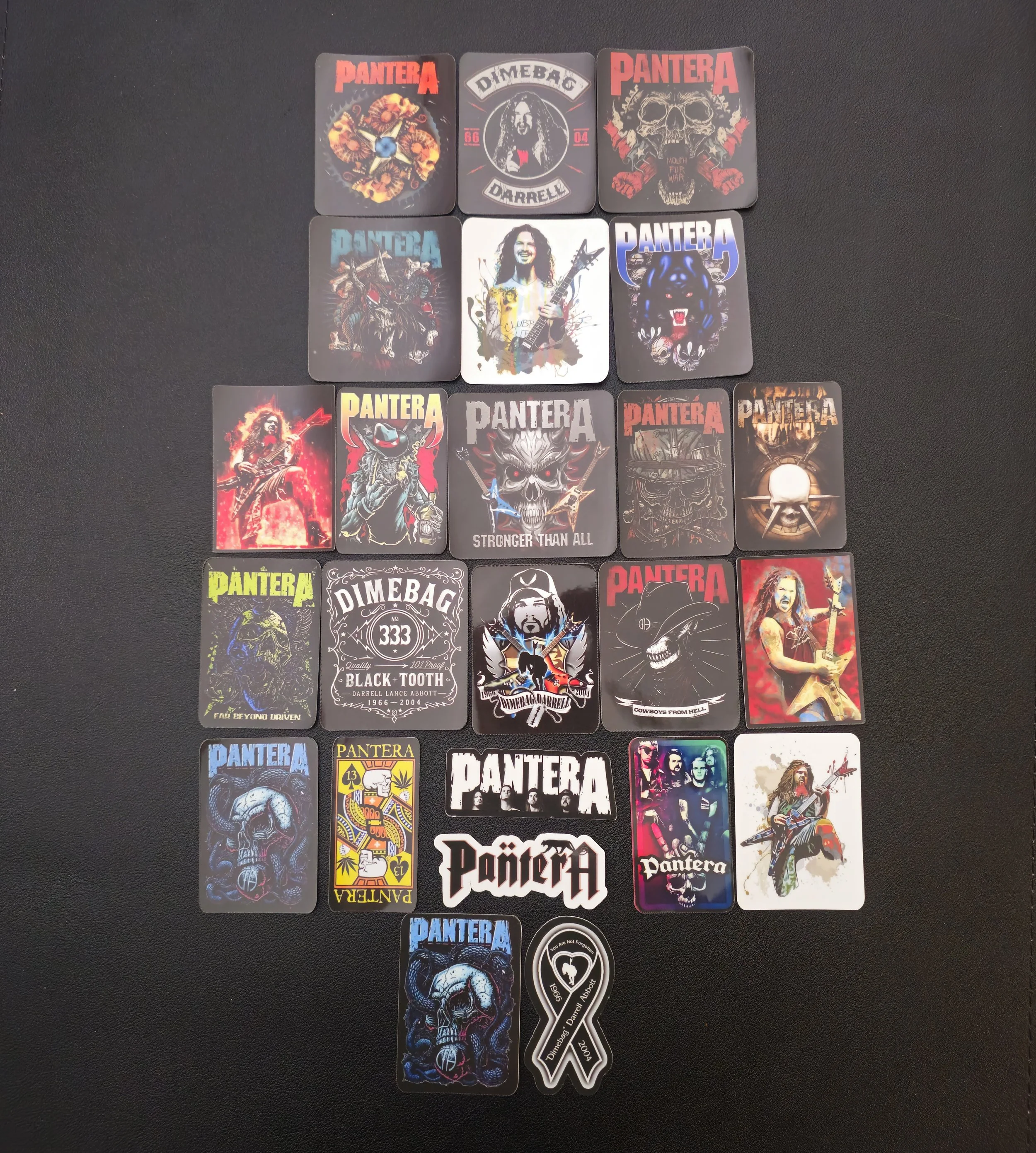 Pantera Inspired Stickers | Dimebag Darrell Heavy Metal Vinyl Decals | Waterproof Rock Band Stickers for Laptop, Car, Water Bottle & Guitar Case