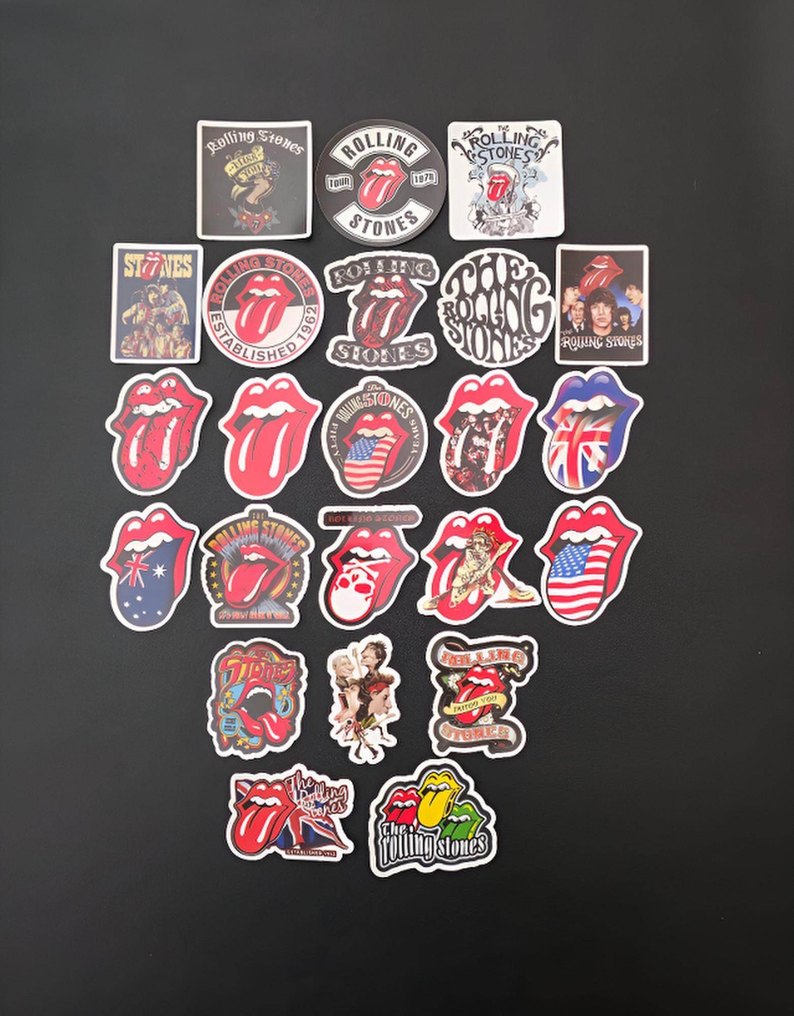 Rolling Stones Inspired Stickers, Tongue Logo Vinyl Decals, Mick Jagger Inspired Art, Vintage 70s Rock Band Sticker, Retro Music Decal