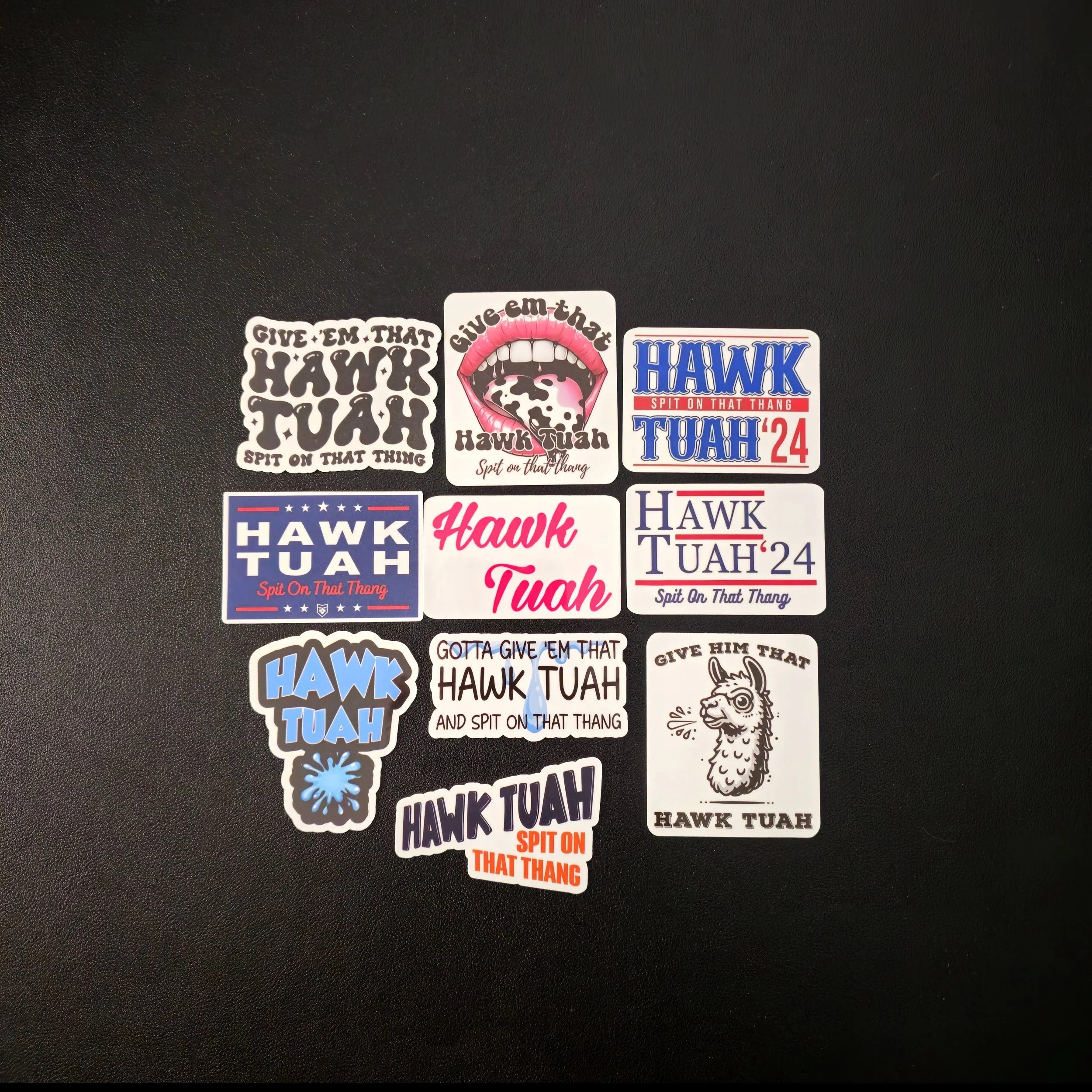 Hawk Tuah Vinyl Stickers | Spit On That Thang Meme Waterproof Decals for Laptop, Car & Water Bottle
