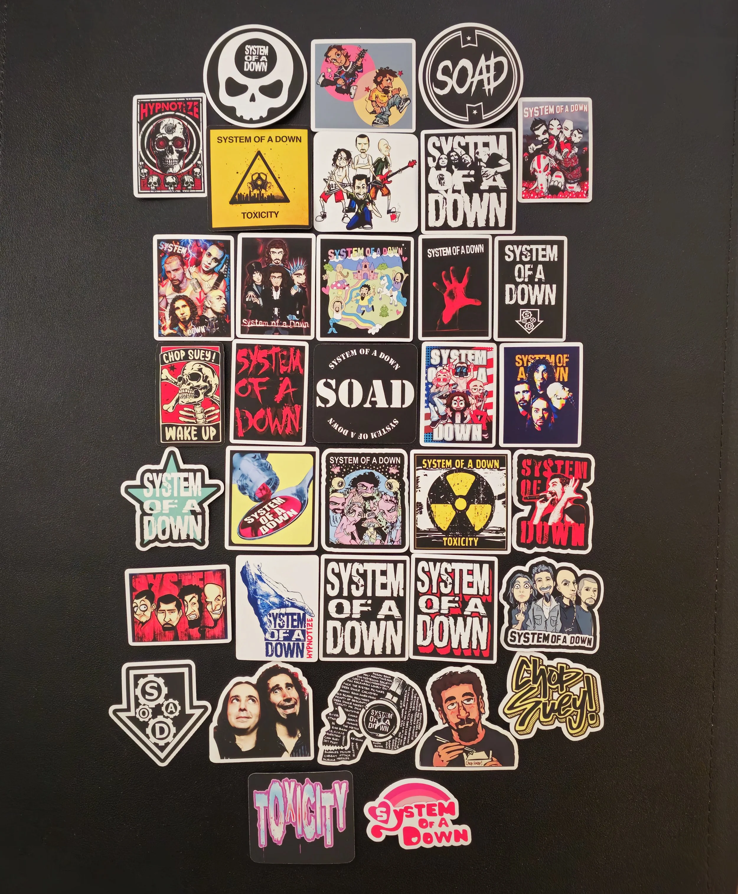 SOAD System Of A Down Inspired Stickers Metal Rock Chop Suey Toxicity Decals