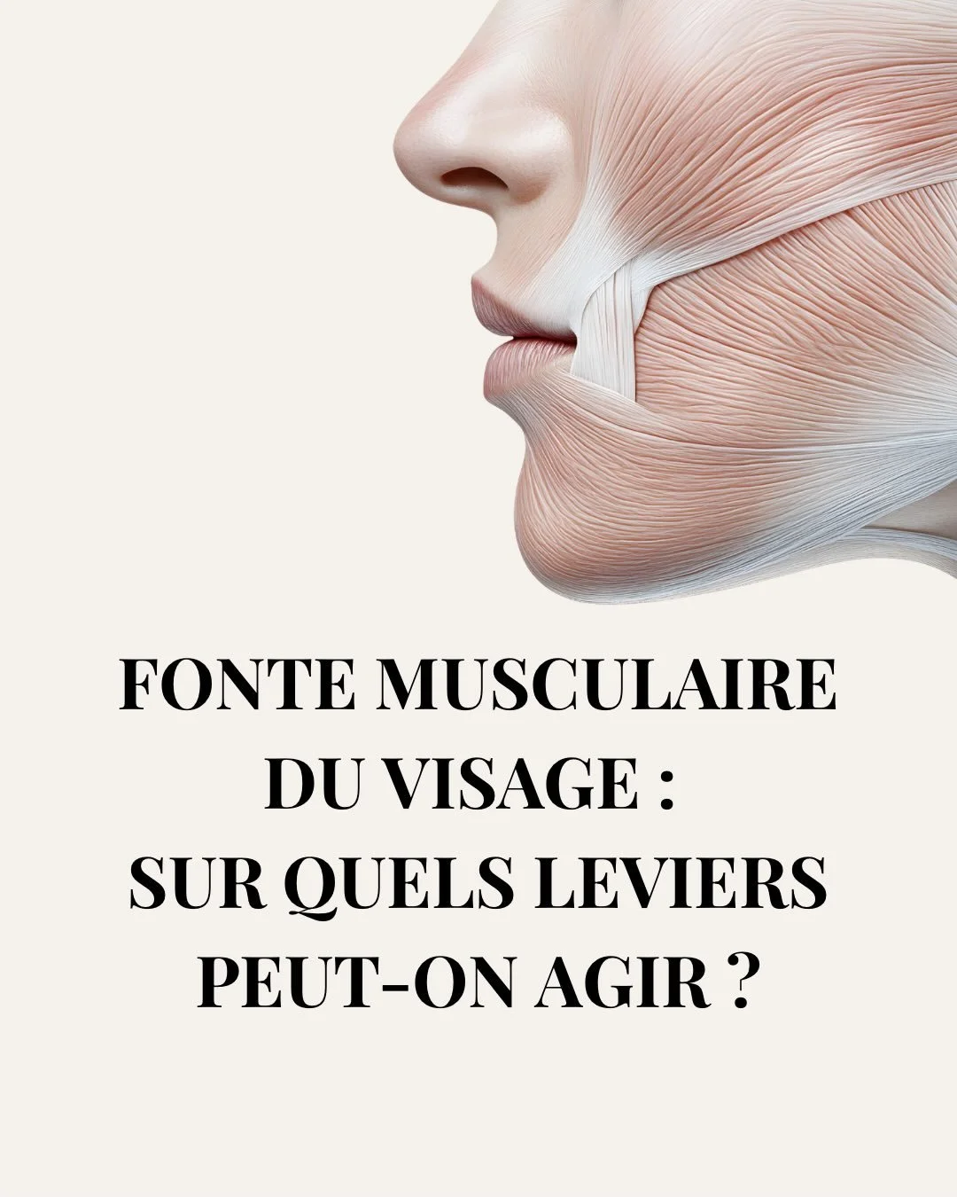 Le rel&acirc;chement du visage n&rsquo;est pas qu&rsquo;une question de peau.
Avec le temps, le visage perd aussi en tonicit&eacute; musculaire.

Cette fonte musculaire est progressive, naturelle, mais il est possible de la retarder.

On peut agir su