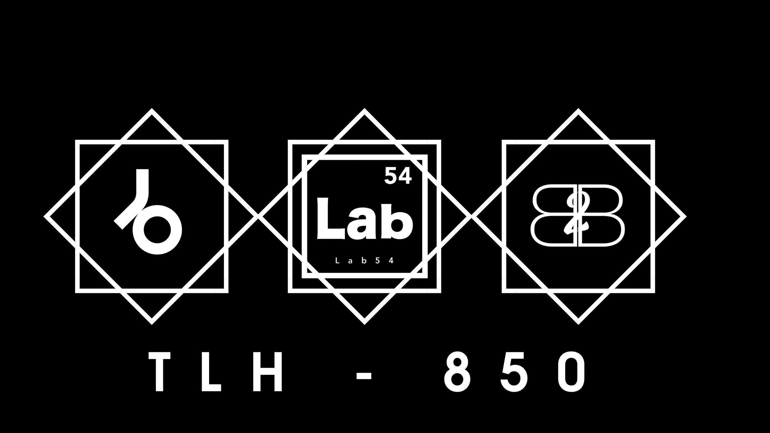 Logo for TLH Labs 54, featuring white geometric shapes and text on a black background.