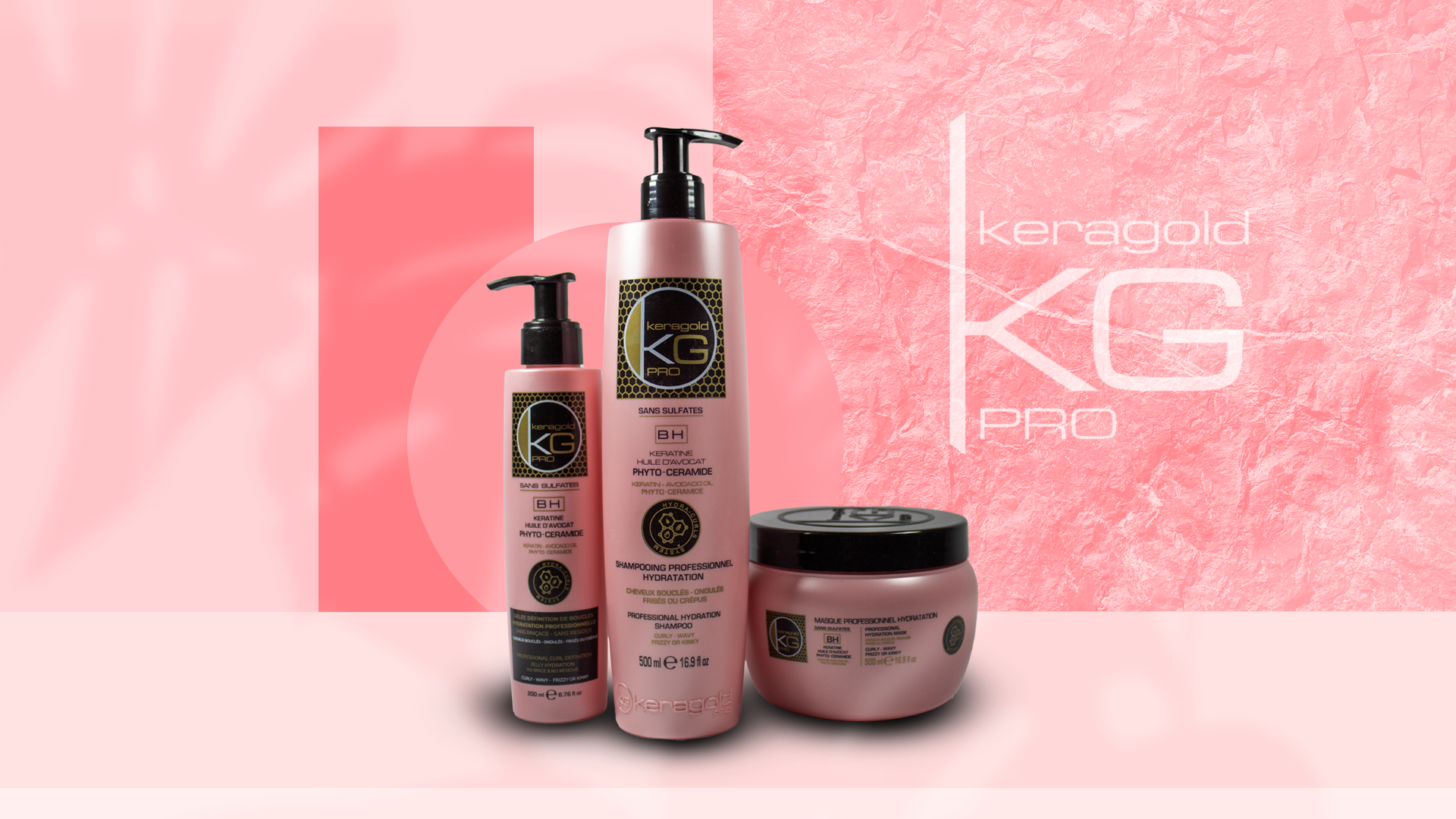 Keragold pro lance une nouvelle gamme pour cheveux bouclés : kératine, huile d’avocat &amp; phyto-céramides. pour des boucles nourries, définies et protégées