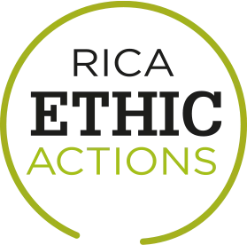 Logo avec le texte 'use actions' en noir et vert, cercle vert autour.