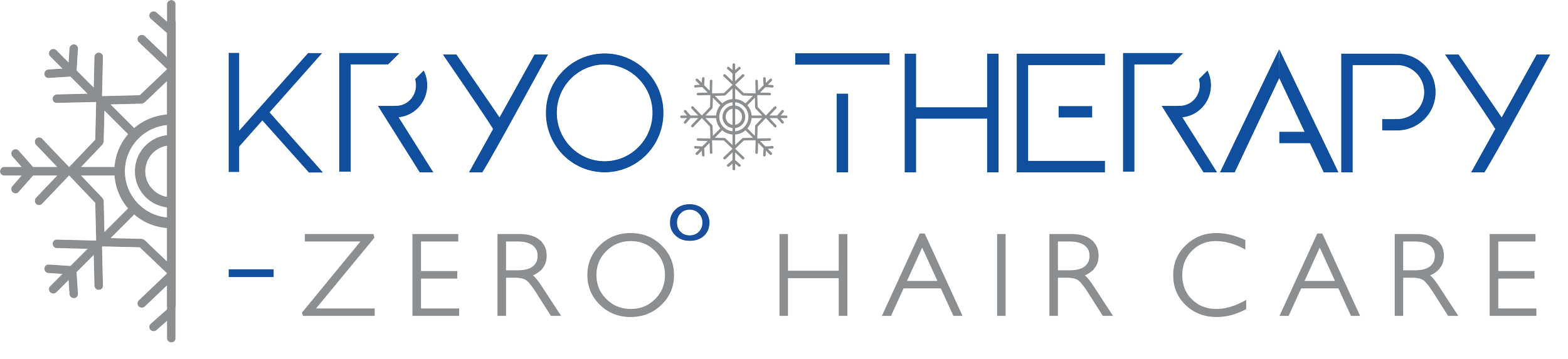 Logo de Kryo Therapy avec un flocon de neige et le texte "Kryo Therapy - Zero Haircare"