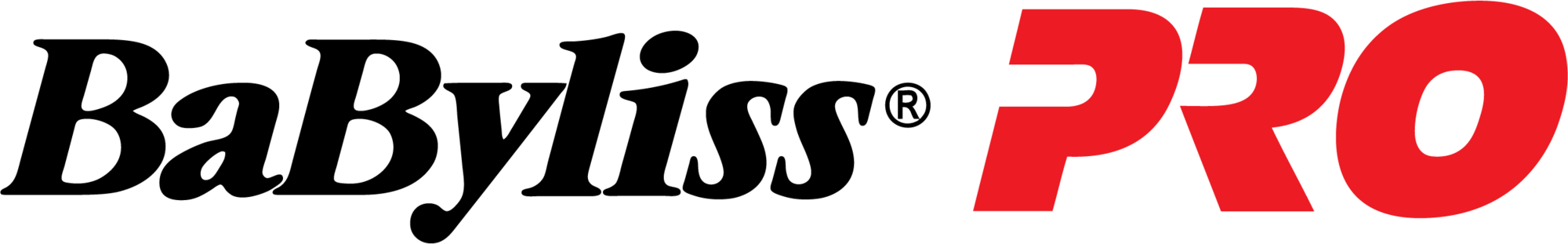 Logo de la marque Babybliss PRO en noir et rouge.