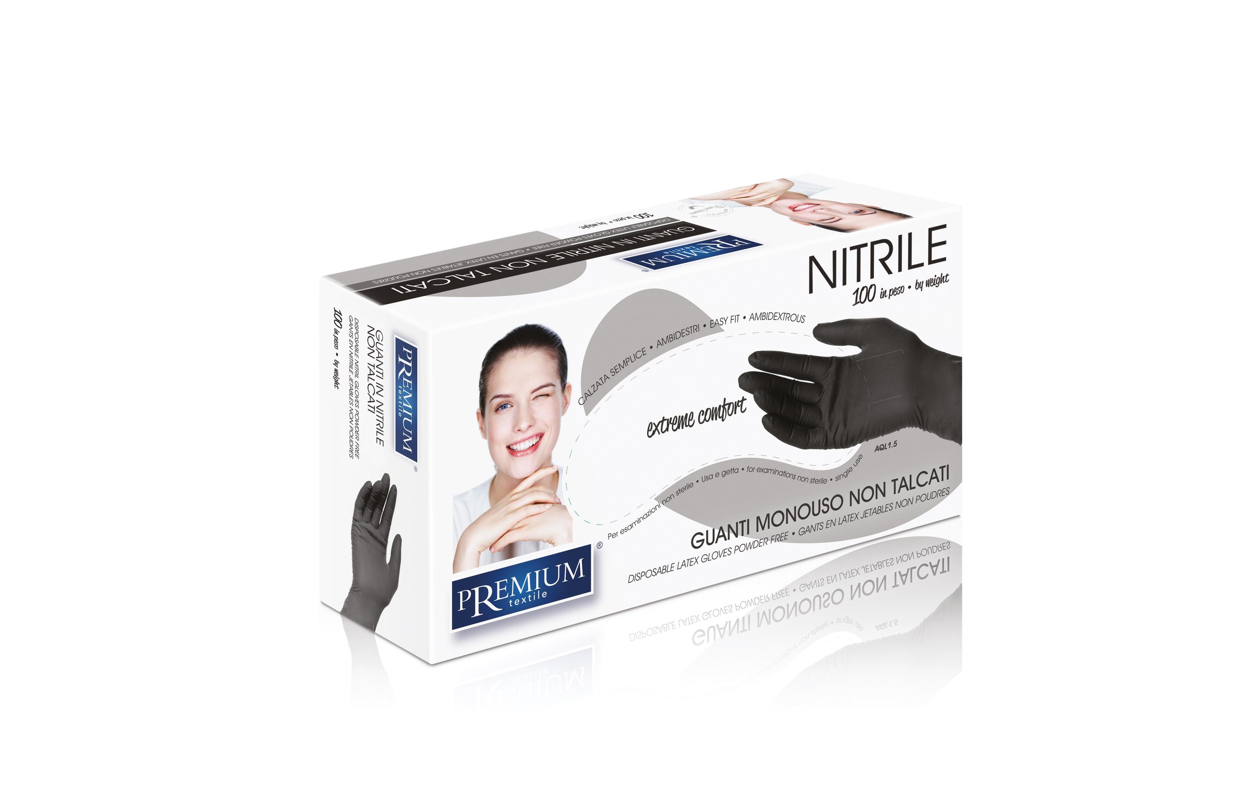 Gants en nitrile jetables noir 100 pcs Xanitalia