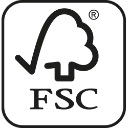 Logo FSC avec une feuille d'arbre stylisée et une coche