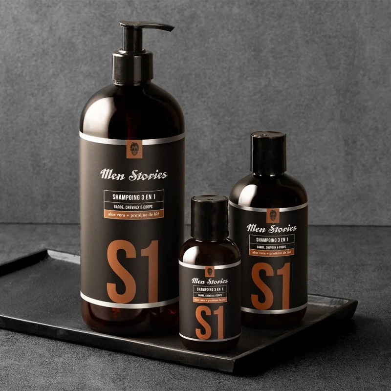 Shampoing S1 3-en-1 pour barbes, cheveux et corps Men stories