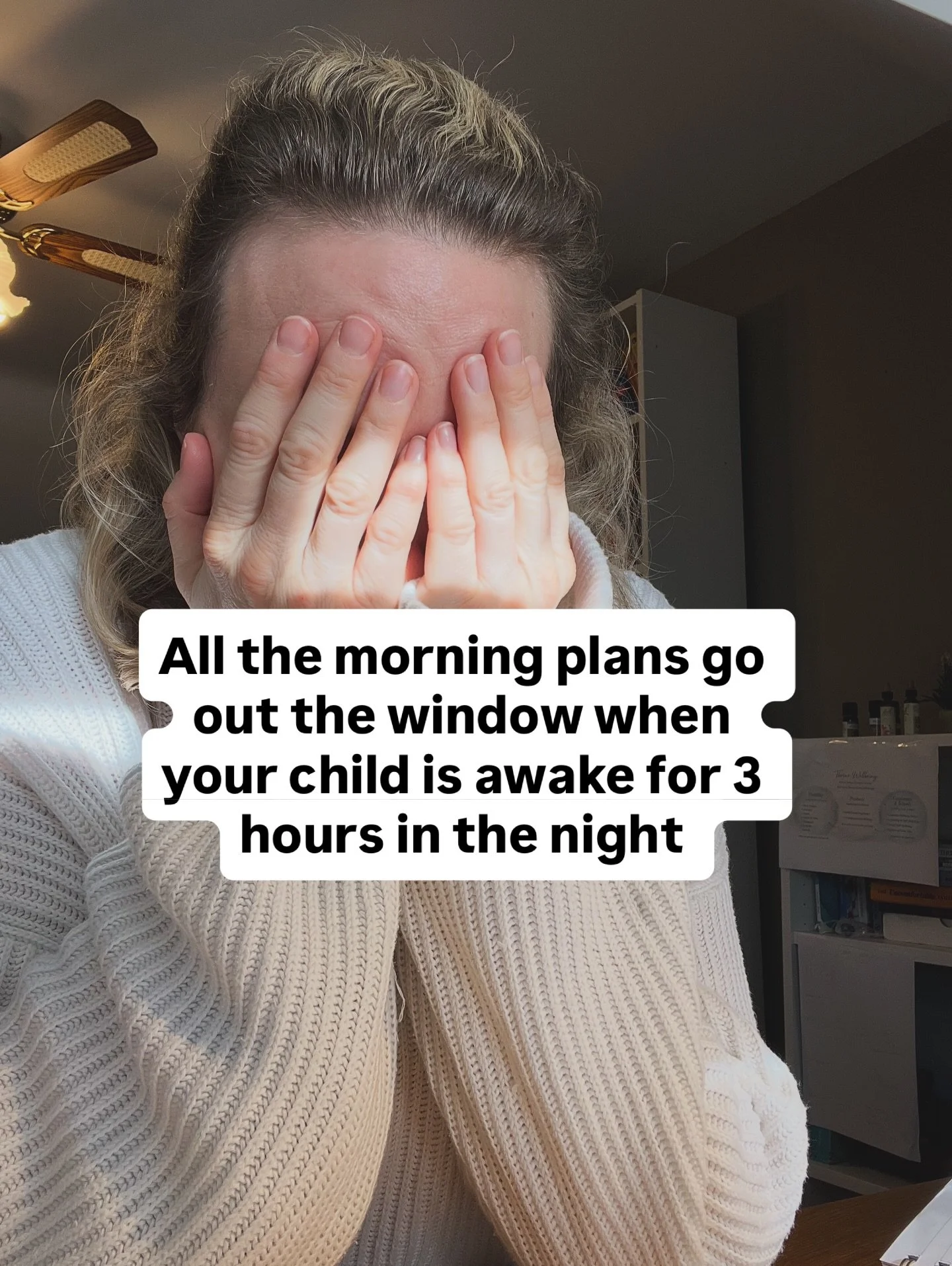 Anyone else struggling with snuffly children not sleeping much at the moment? 

The plan was to set the alarm for 6am,
To walk the dog,
To have some precious &ldquo;me time&rdquo;
To listen to a walking meditation and start the day feeling really bal