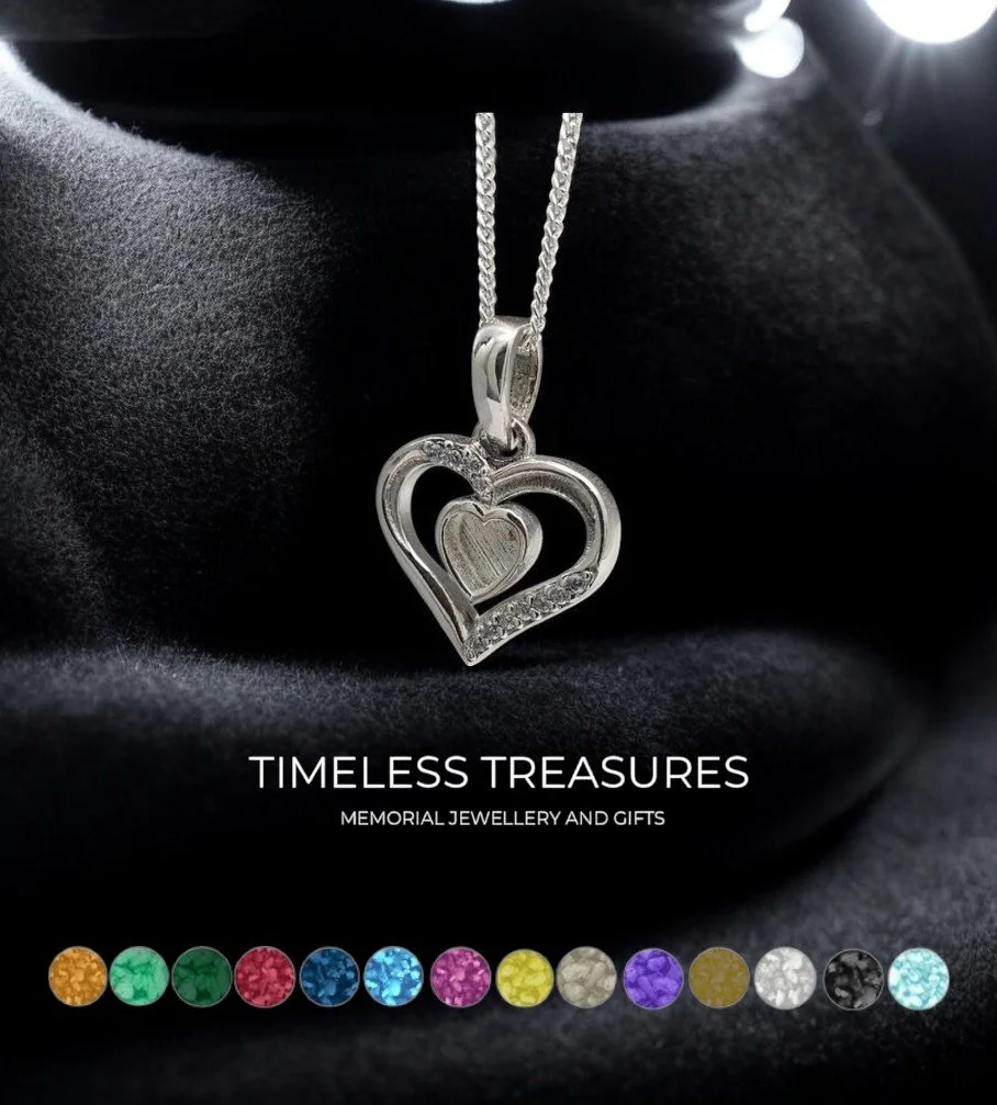 Memorial Ashes Double Heart Pendant