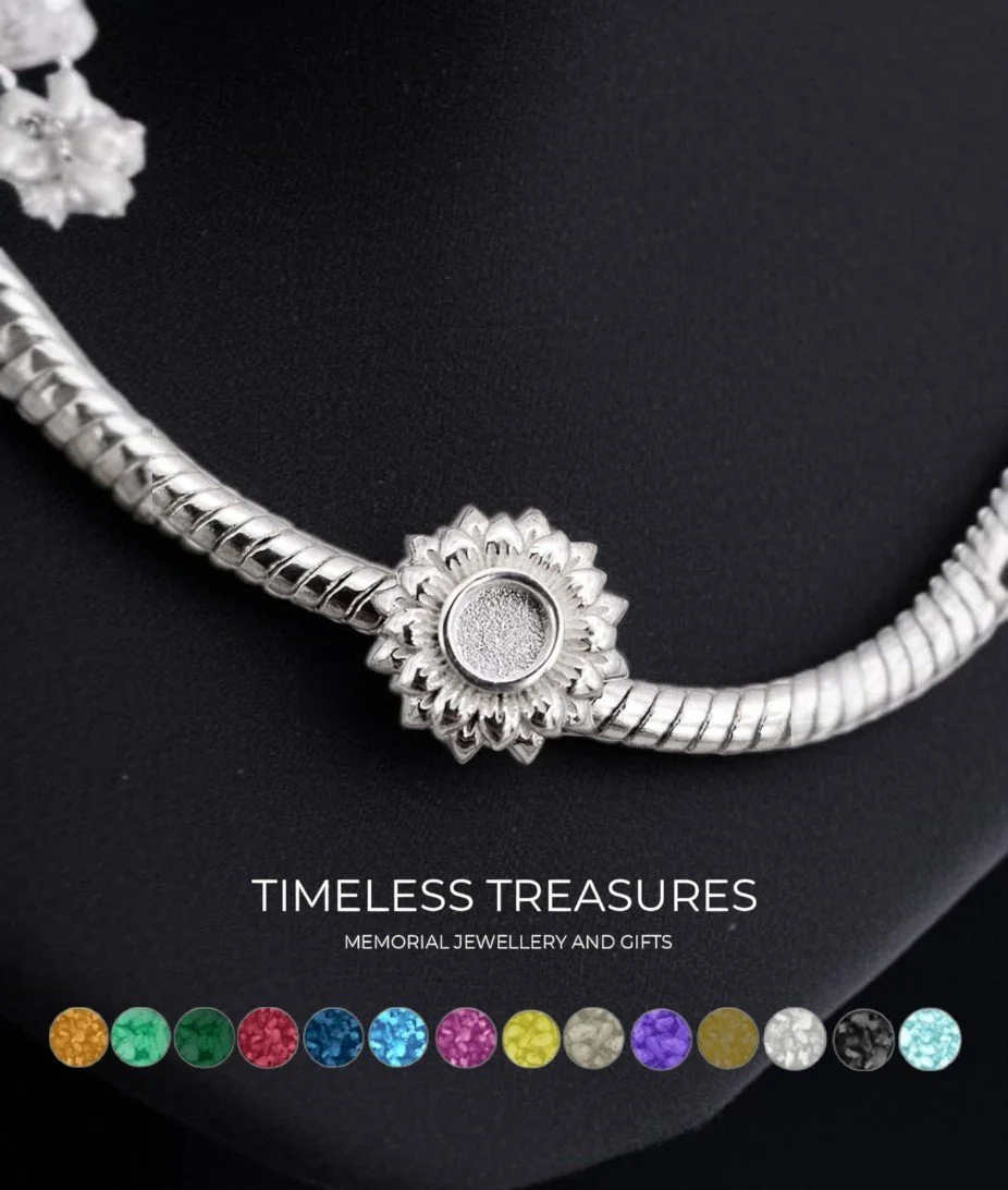 Memorial Ashes Sunflower Bracelet Charm