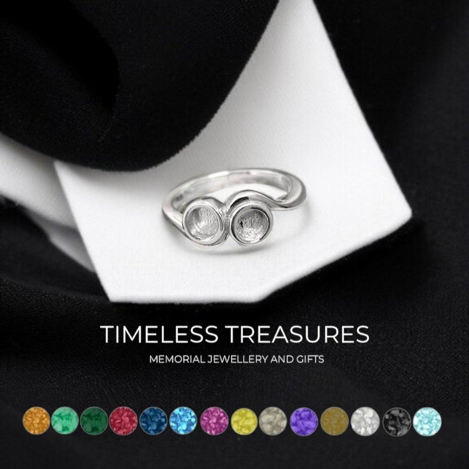 Memorial Ashes Swirled Bubble Ring