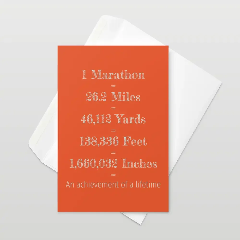 Marathon Stats Greeting Card