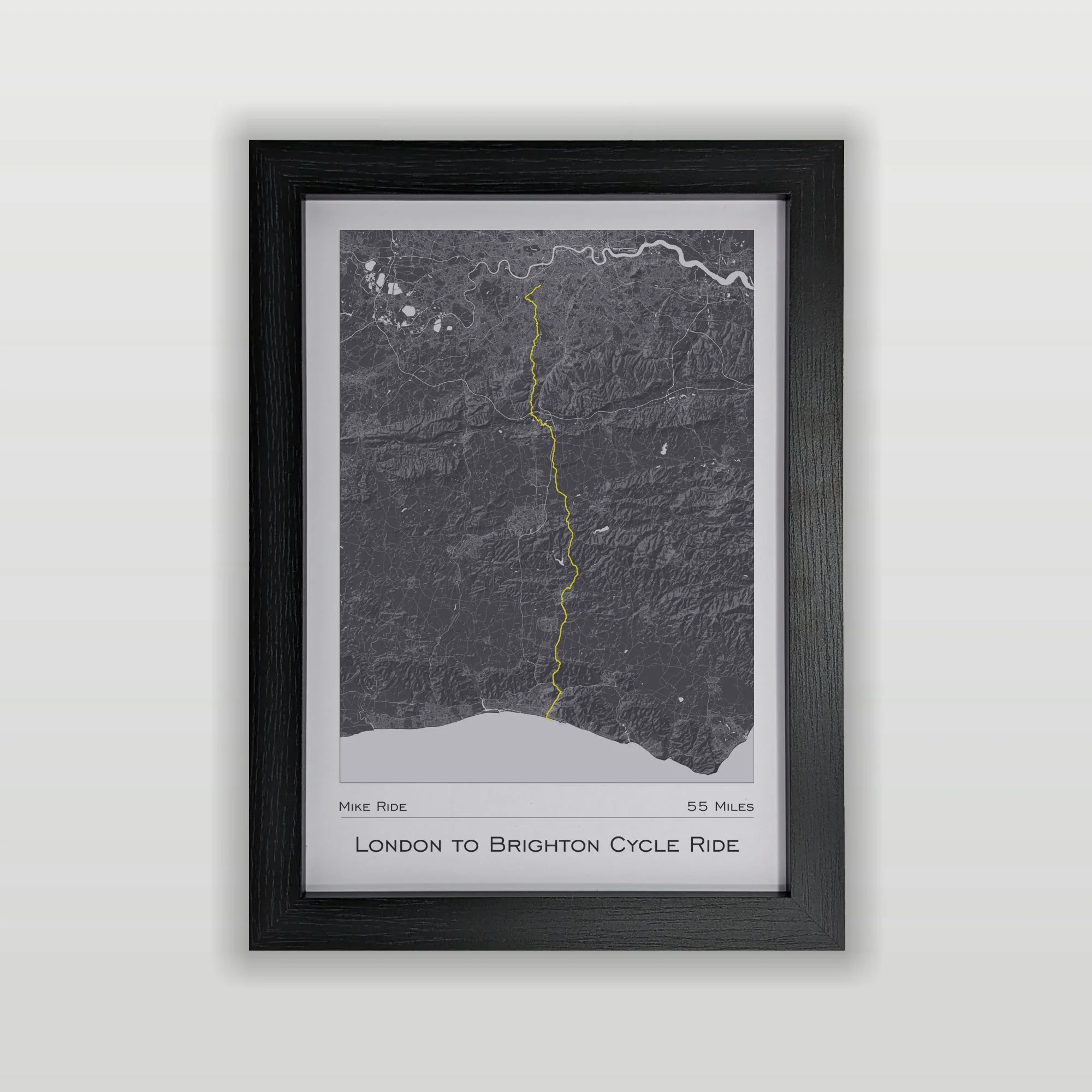London to Brighton - Ride Route Map Print