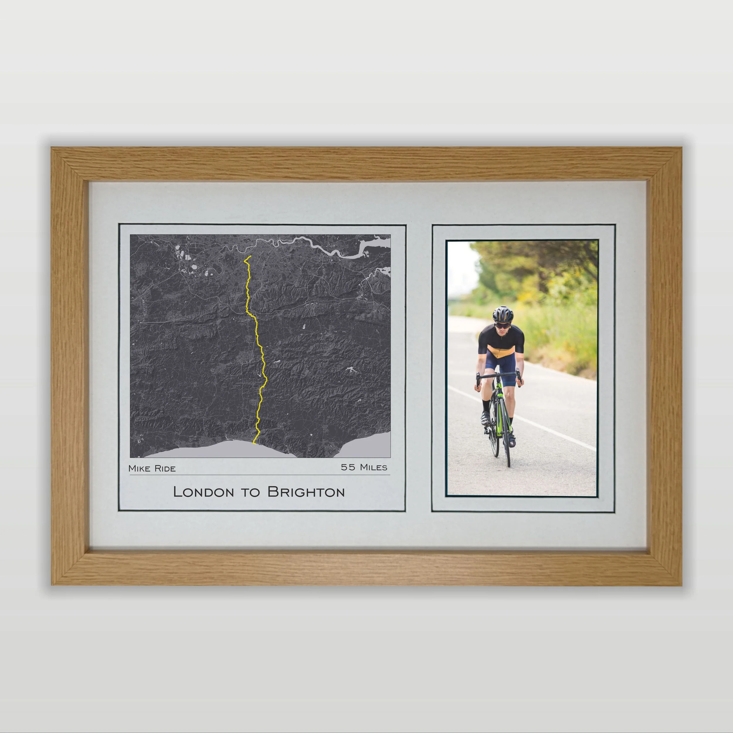 London to Brighton - Map & Photo Display Frame