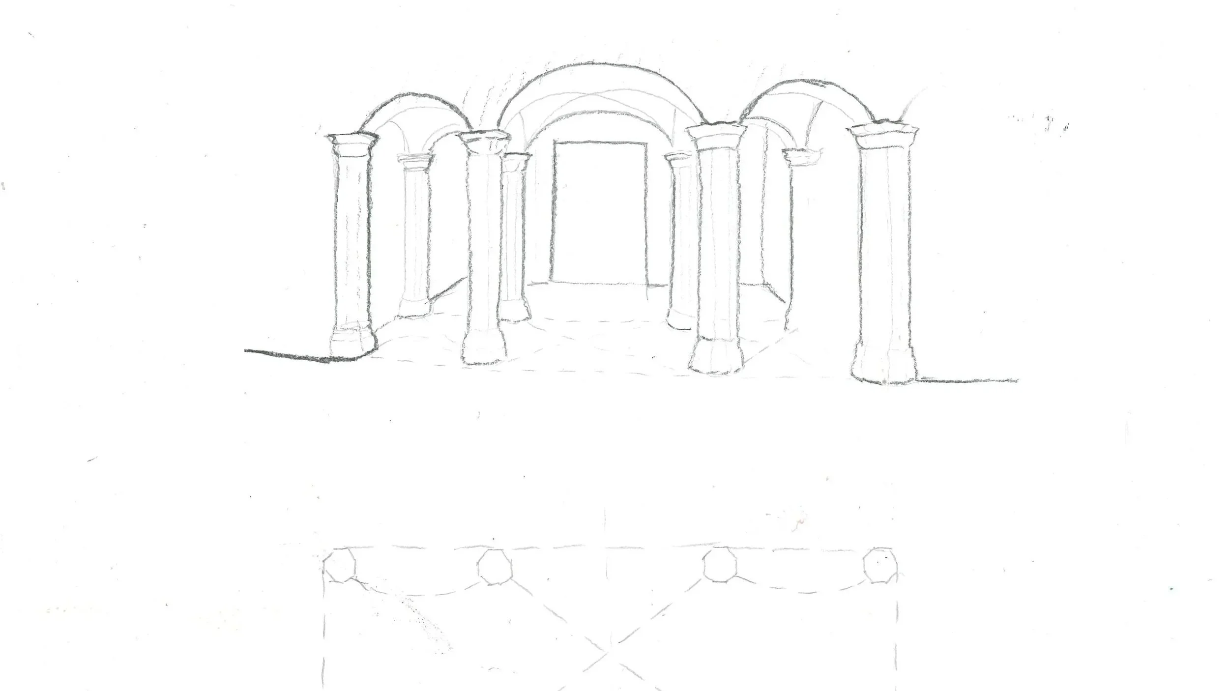 Prinsippskisse, kollonade