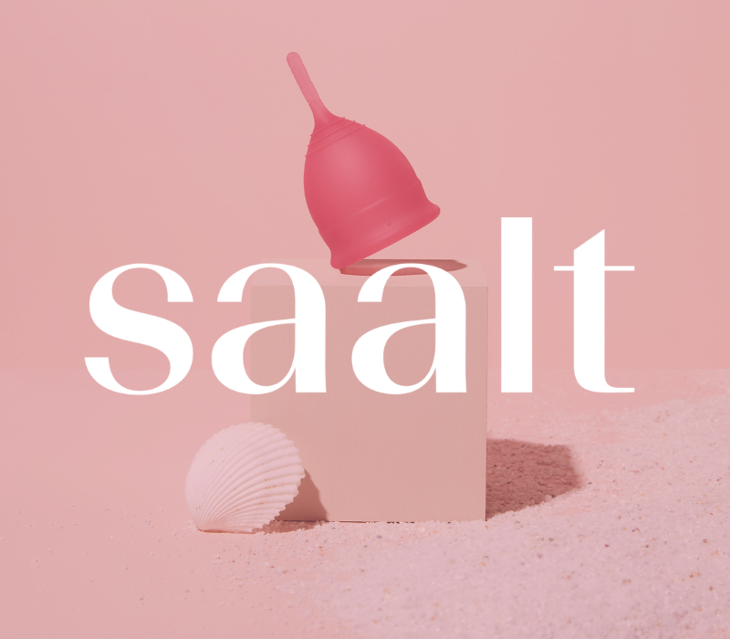 Saalt logo with menstrual cup