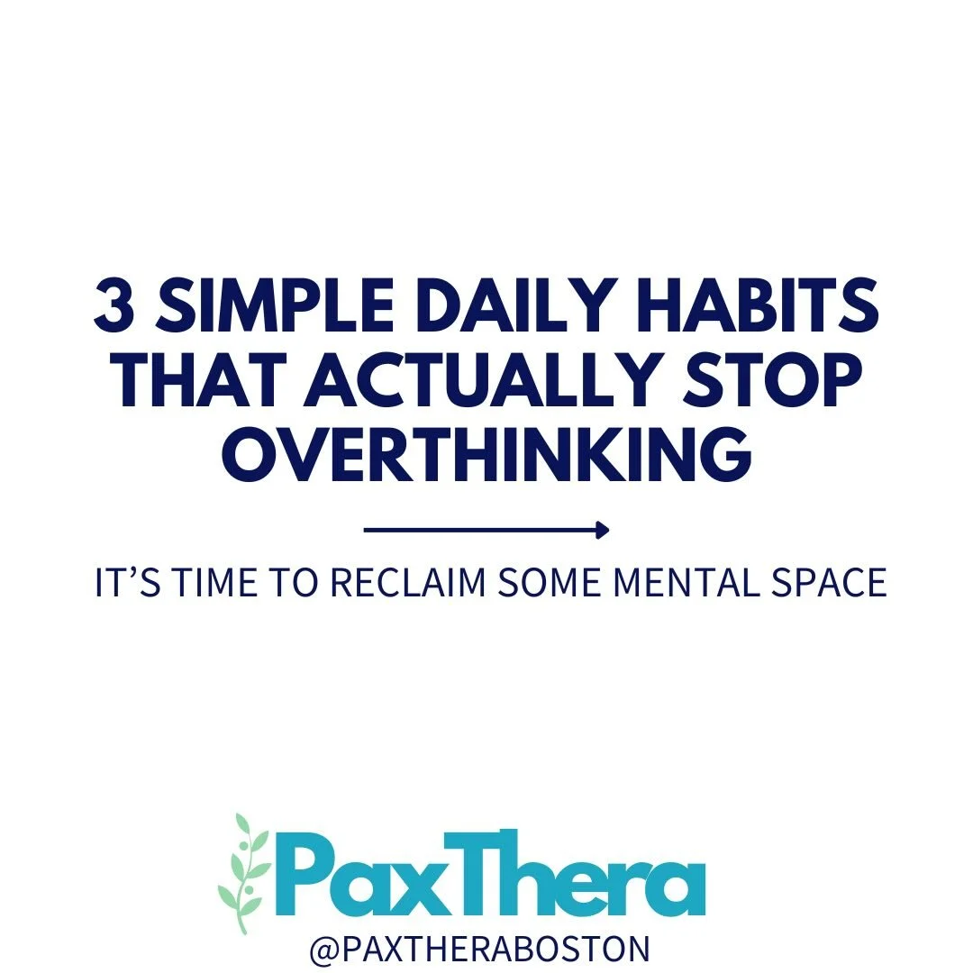 If your brain won&rsquo;t stop&hellip; try this. 👇
  3 daily habits that actually interrupt overthinking (backed by psychology, not hustle culture):
  &bull; Check in: Notice what your mind is doing  &bull; Set a time: Set aside time to worry.  &bul