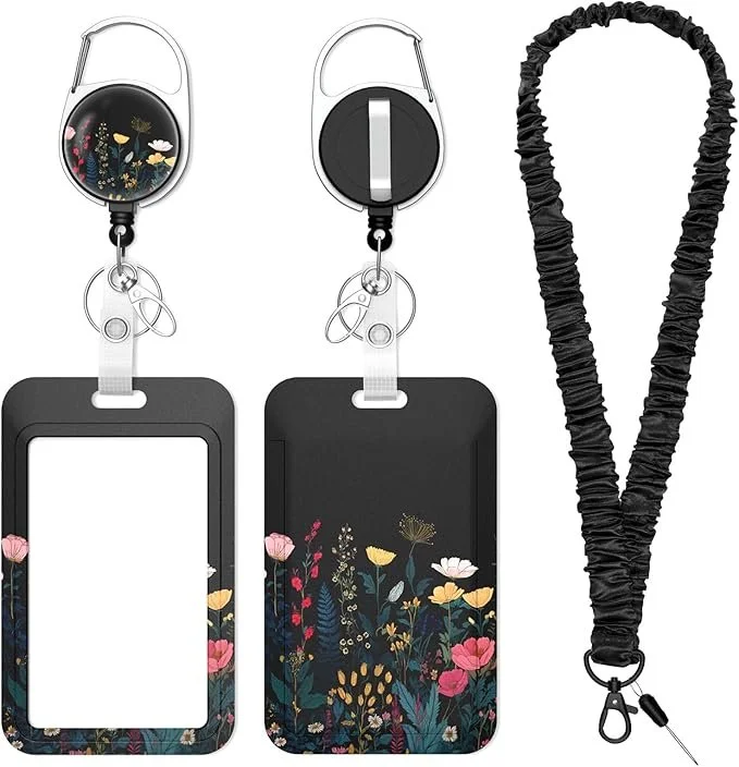 3 Pack ID Card Holder with Detachable Lanyard
