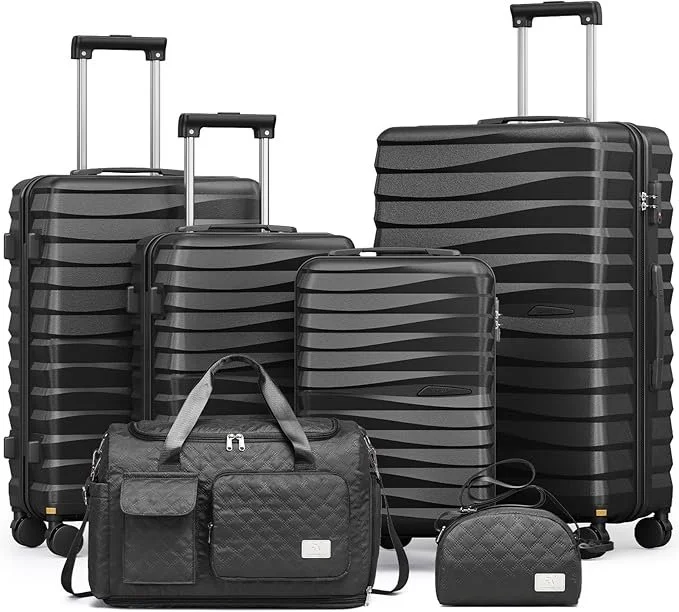 Joyway Luggage Sets 6 Piece with Detachable Spinner Wheels
