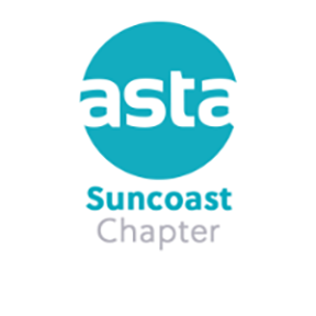 Logo of ASTA Suncoast Chapter with teal circle and white text