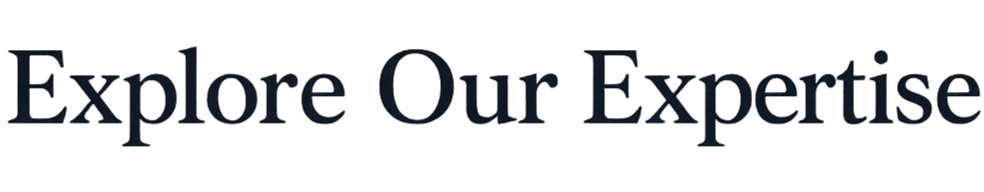 Text reading "Explore Our Expertise".