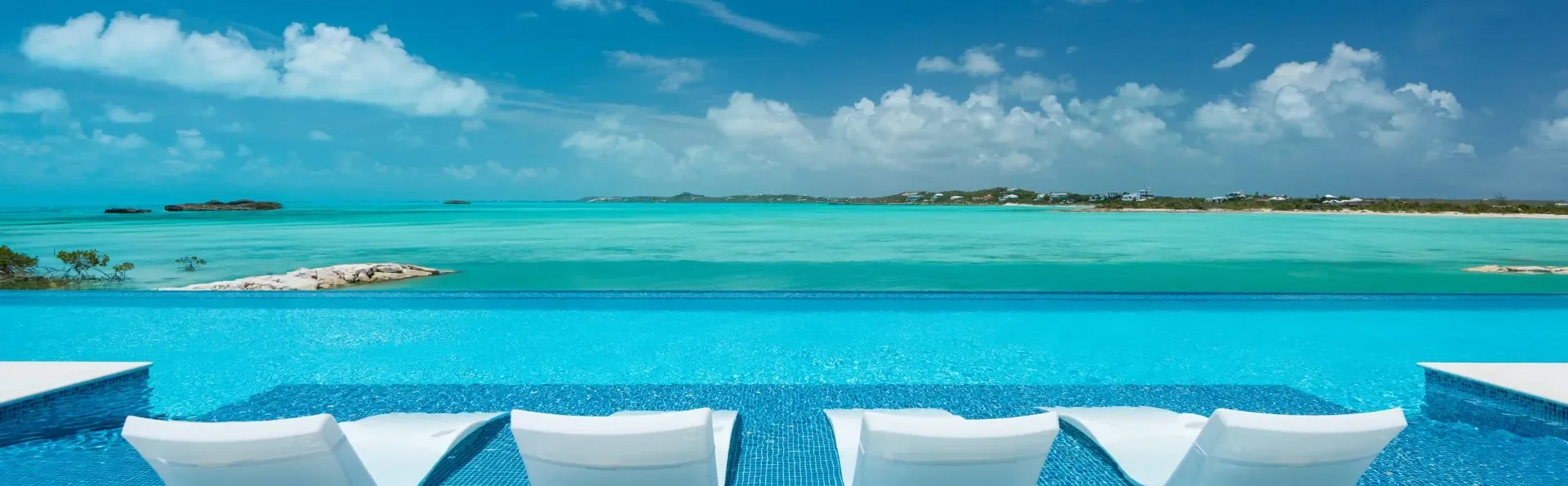 Tropical island vacation destination with turquoise water and beach