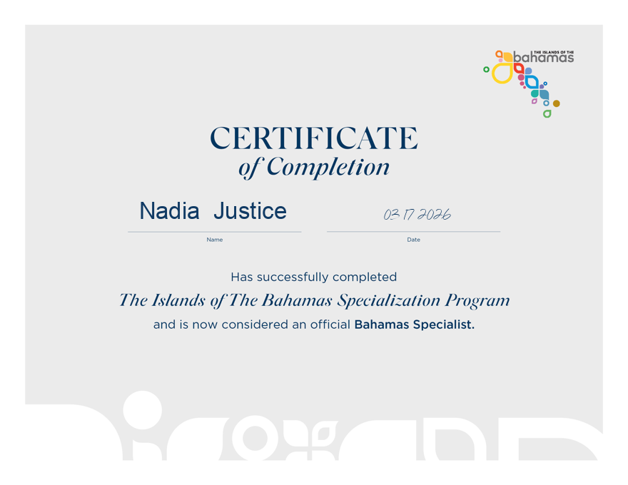 Island of the Bahamas Specialist Certification