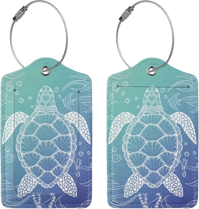 2 Pack Sea Turtle Luggage Tag for Suitcases,