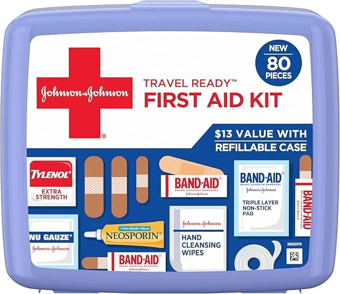 BAND-AID Brand Travel Ready Portable Emergency First Aid Kit