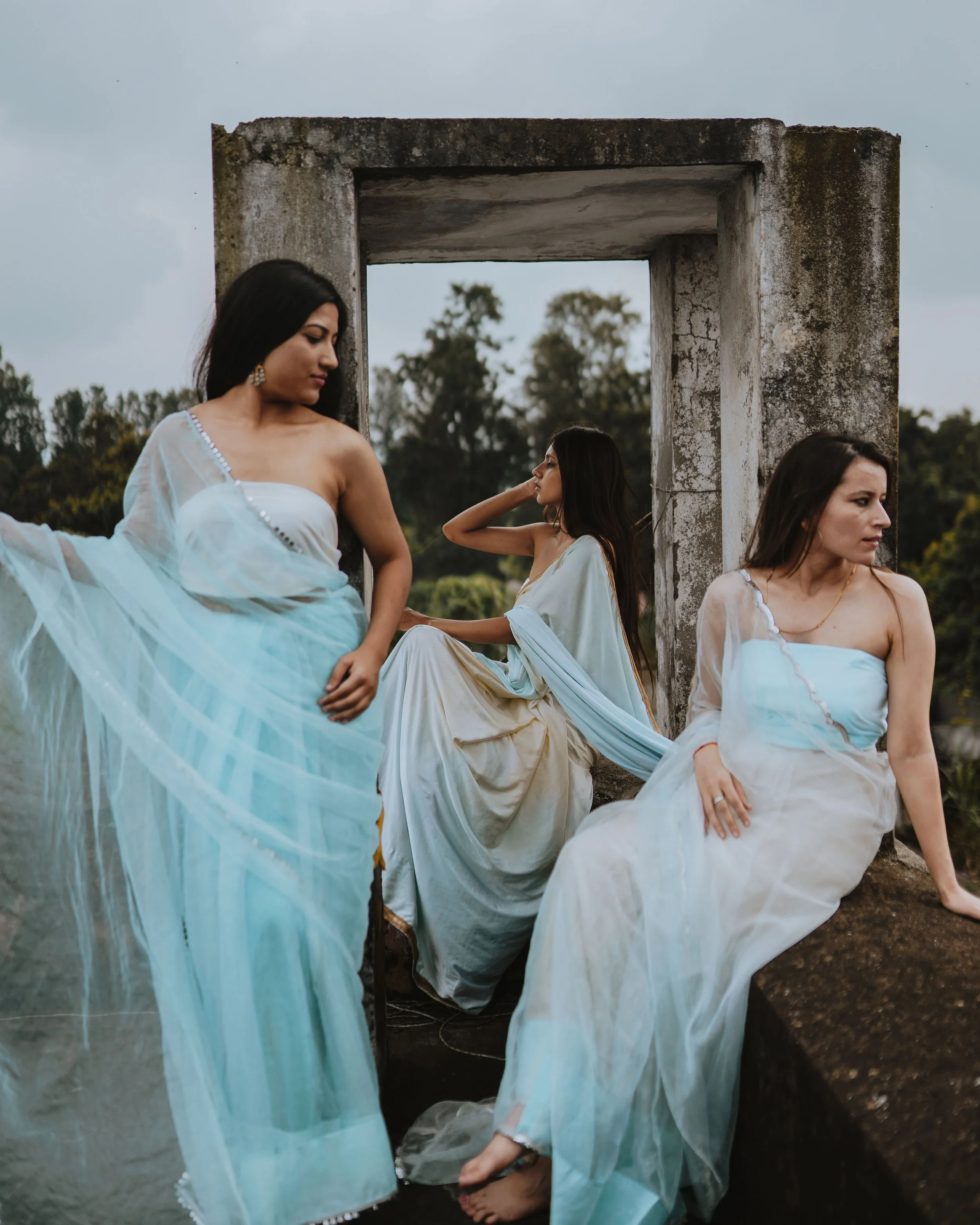 Brand and fashion shoot with models in flowing gowns, by Melbourne filmmaker Shekhar Rawat