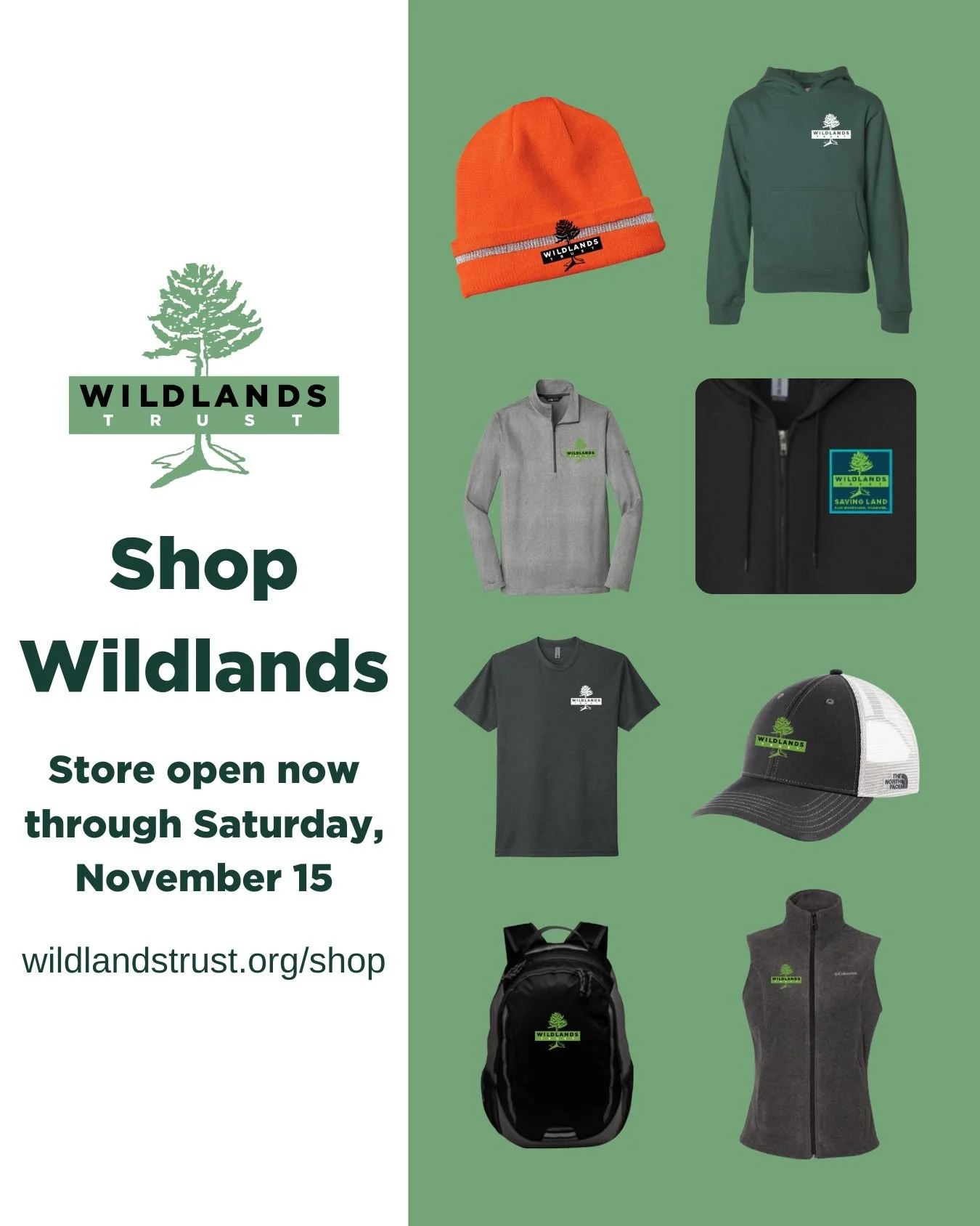 Support Wildlands in style 😎

T-shirts, sweatshirts, fleeces, hats, and more... Now is your chance to wear your pride in the natural beauty of Southeastern Massachusetts! 🌲

➡ wildlandstrust.org/shop

Our online shop is open until November 15. Orde