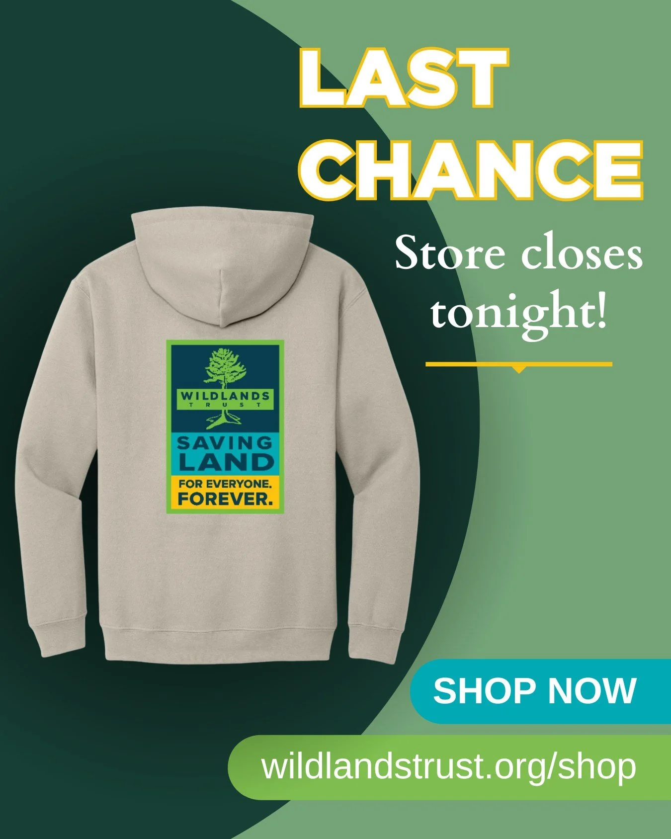 🚨 Last call! Our online store closes TONIGHT! 

Don't delay: wildlandstrust.org/shop

T-shirts, sweatshirts, jackets, hats, backpacks, and more... For the nature lover in your life, a gift that keeps on giving! 💚

A portion of all proceeds will dir