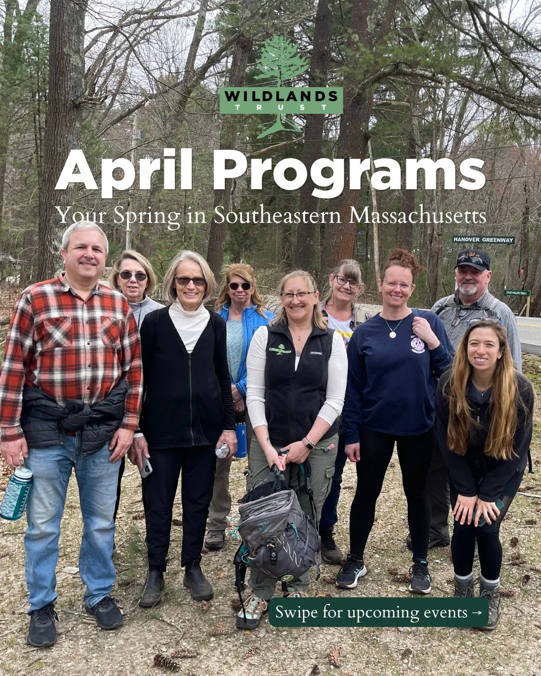 April is here! It's time to re-connect with nature after a long winter. Wildlands has you covered with a variety of programs across Southeastern MA.

🌕 April 1 (Wednesday): Full Moon Hike, Great River Preserve in Bridgewater

🐸 April 2 (Thursday): 