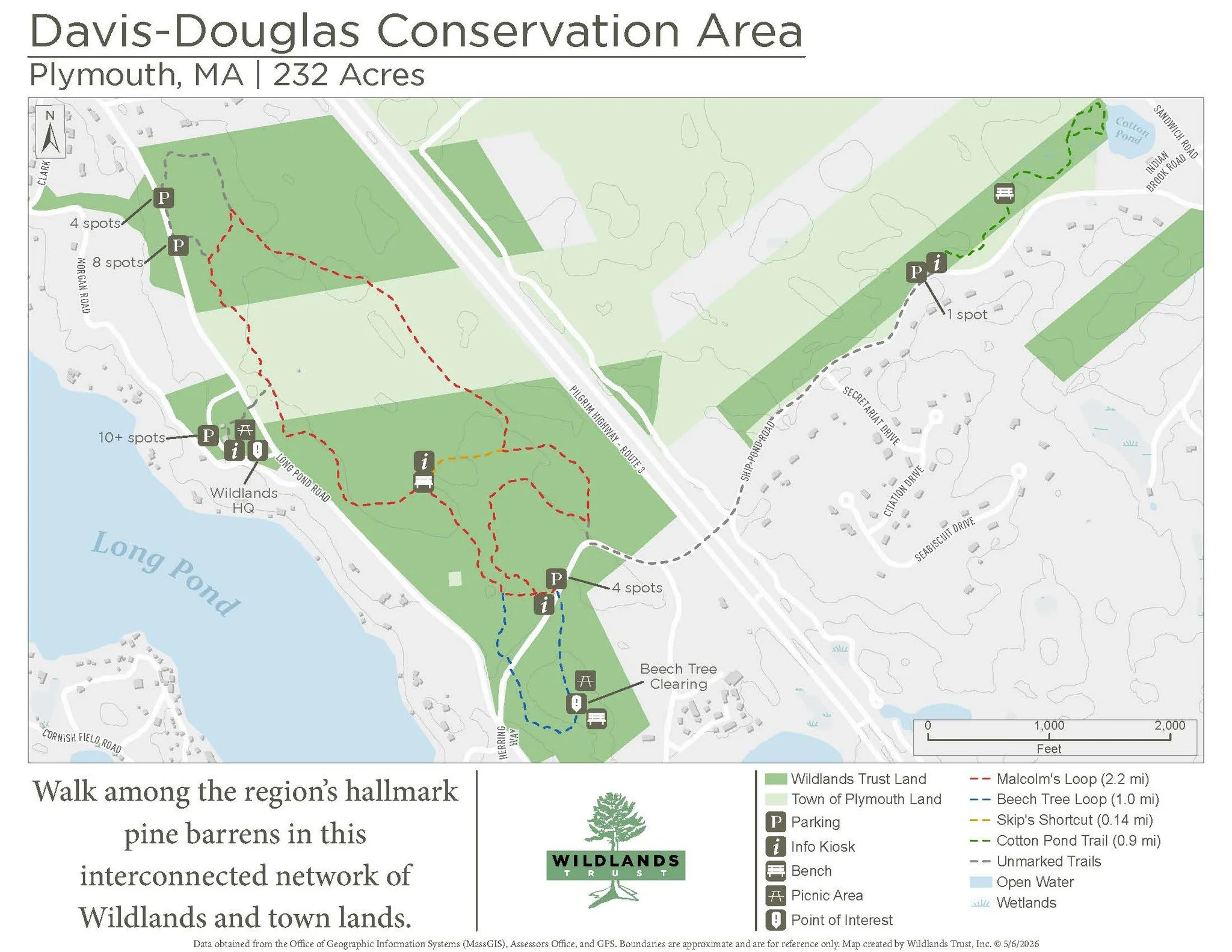 We have updated trail maps!

Thanks to our GIS Manager Jason, Wildlands Trust's trail maps have gotten a major refresh! Check out our trails pages to view and download.

Updated trail brochures for all trails on our website will also be available soo
