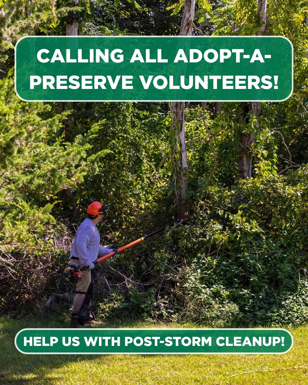 Adopt-A-Preserve Volunteers - we need your help!

After the strong winds from the recent nor'easter, fallen trees and debris have been found across our properties. Please help us by completing your monthly AAP trail report using the app.

If you're i