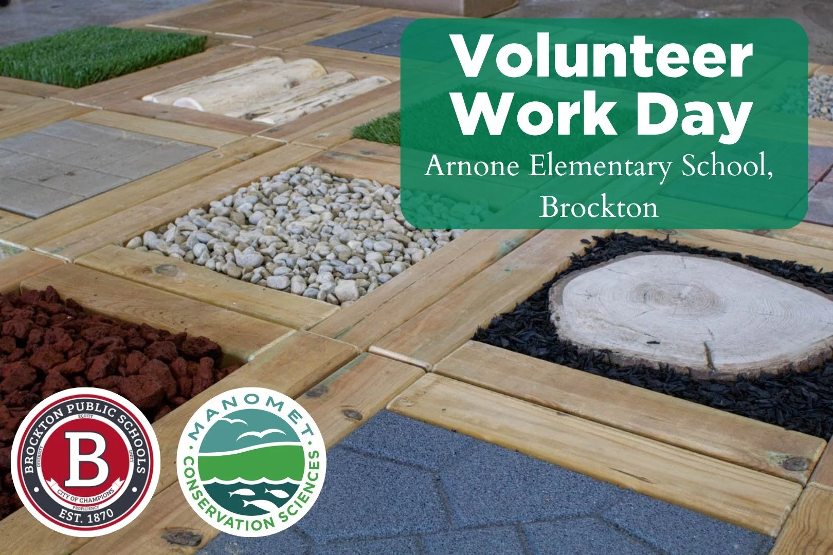 Unable to make our weekly VolunTuesday projects? This Saturday, October 17, we will be hosting a VolunSaturday event at the Arnone Elementary School in Brockon!

Help us create a sensory pathway for the school's outdoor learning space using natural a