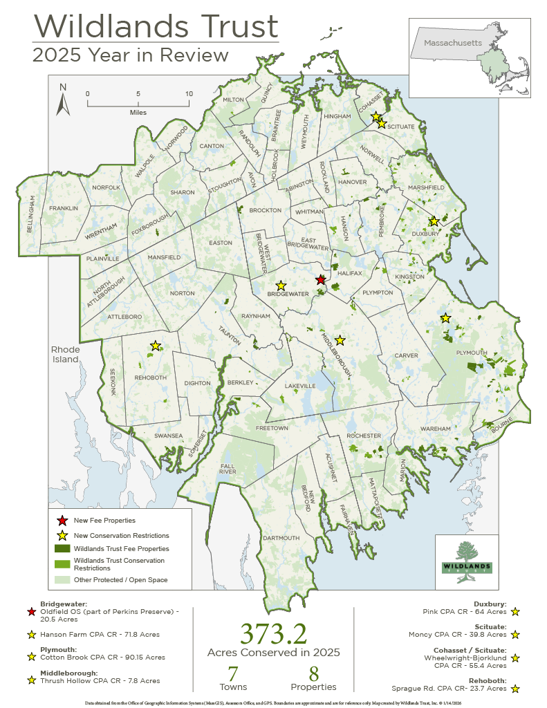 Map of new land protected by Wildlands in 2025.