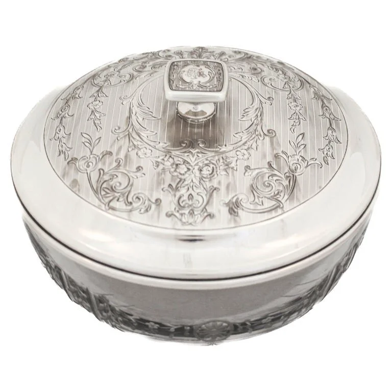 Sterling Silver & Crystal Covered Bowl