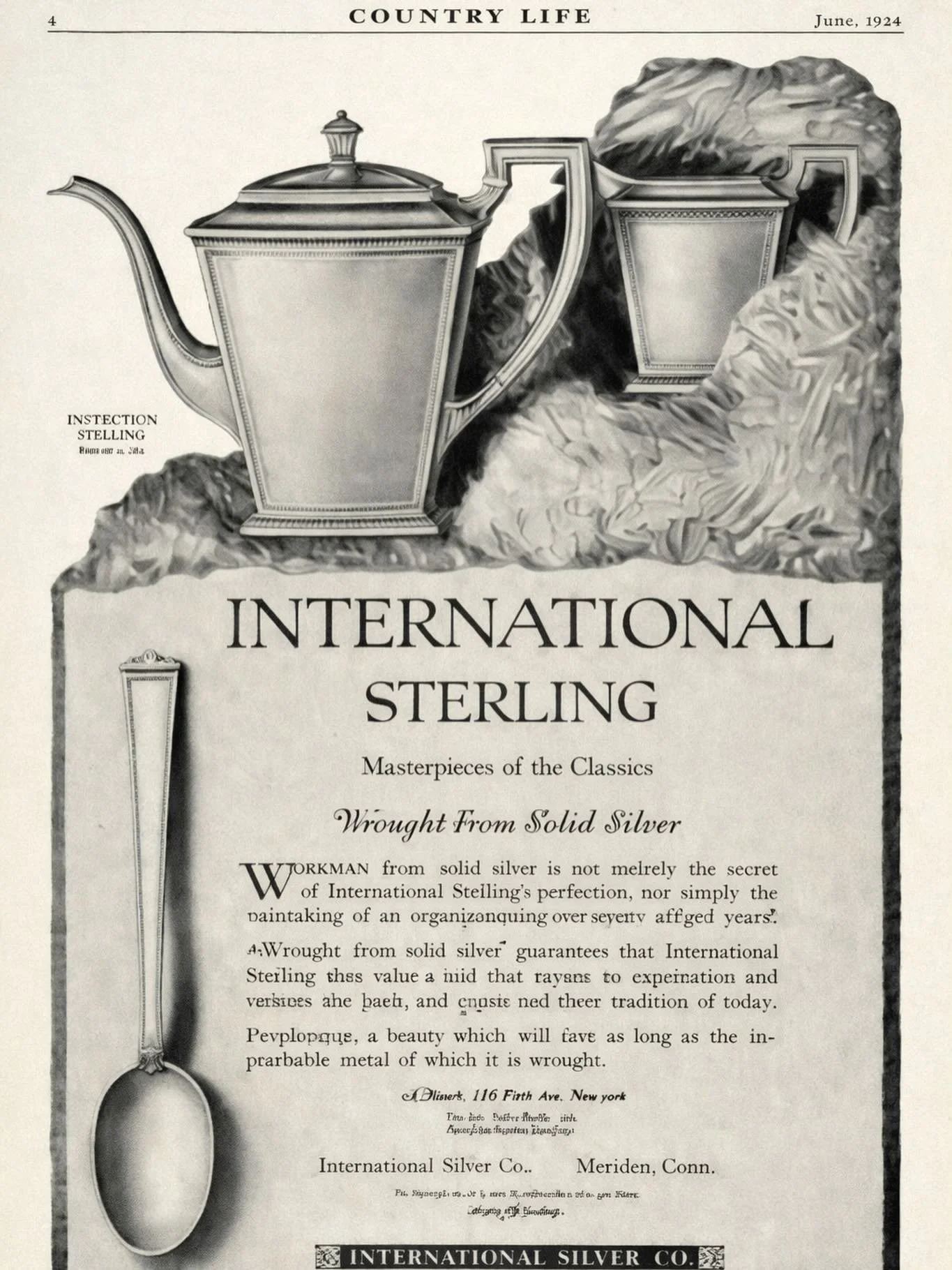 A century ago, silver wasn&rsquo;t marketed with buzzwords &mdash; it was sold with confidence.

This vintage advertisement from International Sterling speaks volumes: mastery of craftsmanship, purity of material, and the promise that fine silver bel