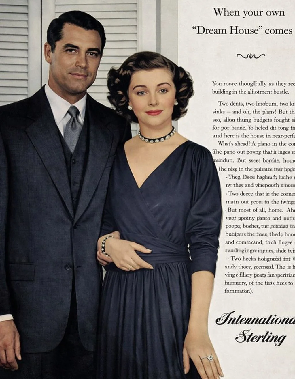 When elegance was effortless.
This vintage advertisement featuring Cary Grant and Myrna Loy reminds us of a time when sterling silver wasn&rsquo;t an accessory &mdash; it was a cornerstone of the American home.
In the golden age of Hollywood, refinem