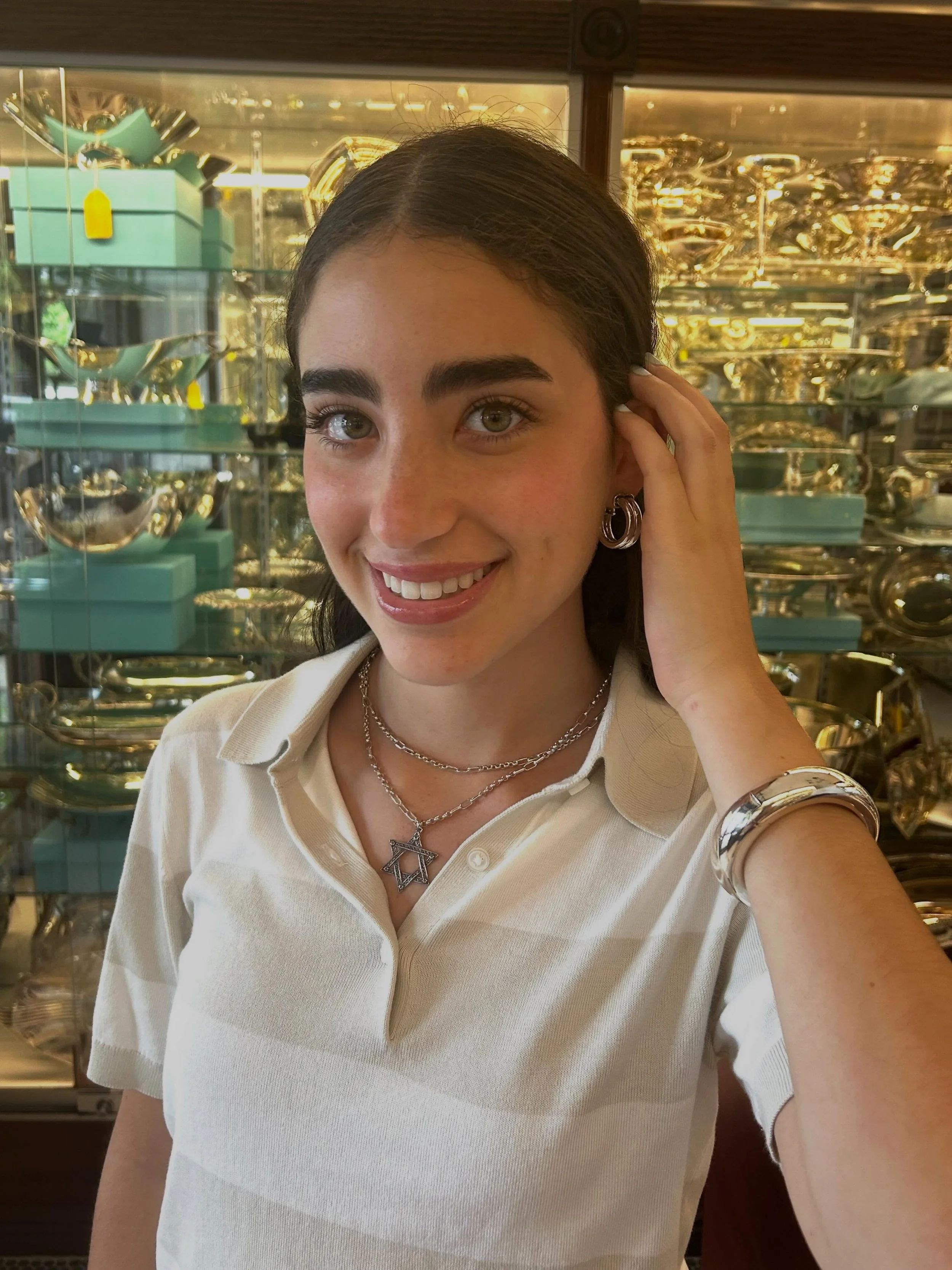 When your beautiful niece stops by the shop just to say hello&hellip; and leaves as an impromptu model.

Over the last 25 years, Sasson Fine Silver has specialized in antique and estate sterling silver hollowware, flatware, and decorative objects. Re