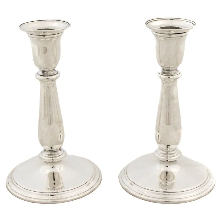 Set of Elegant Mid-Century Sterling Silver Candlesticks by Tiffany & Co.