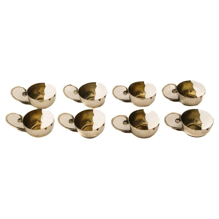 Set of 8 Carl Poul Petersen Sterling Silver Salt Cellars