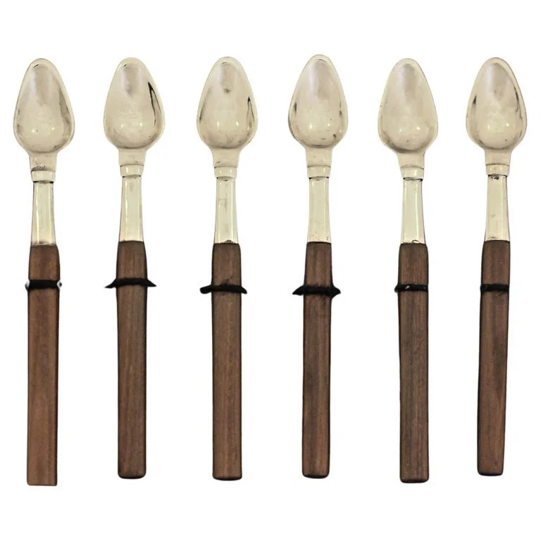 Set of Six Sterling Silver Demitasse Spoons