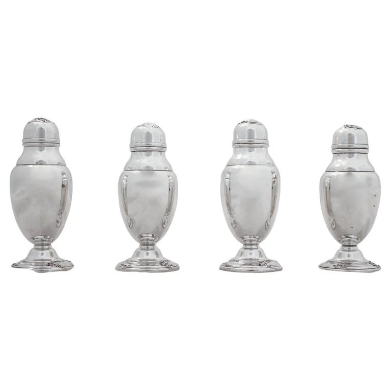 Set of Four Sterling Salt Shakers